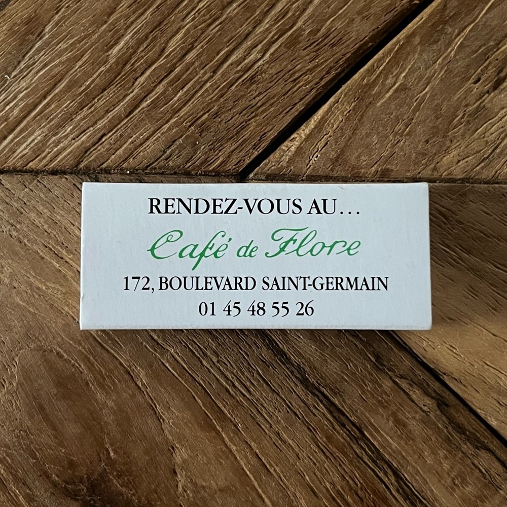 Cafe de Flore Paris Matchbook